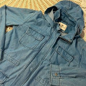 Hooded denim jacket. Size small